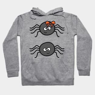 Cute Male and Female Halloween Spiders Hoodie